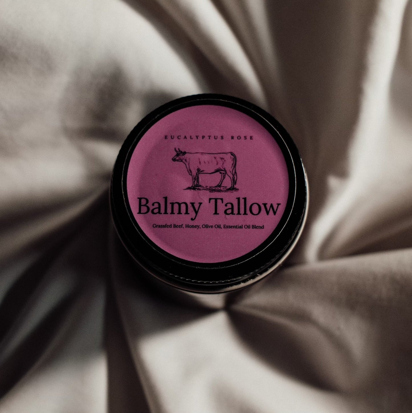 4 oz. Eucalyptus Rose Tallow Balm | Nourishing Floral Skincare | Balmy Tallow